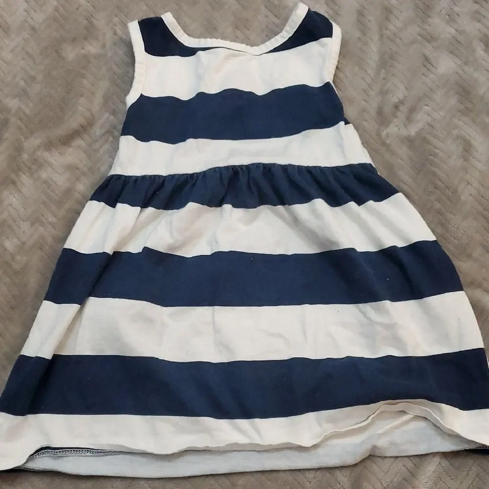 Wonder Nation Navy and White Dress Girls 2T Toddler